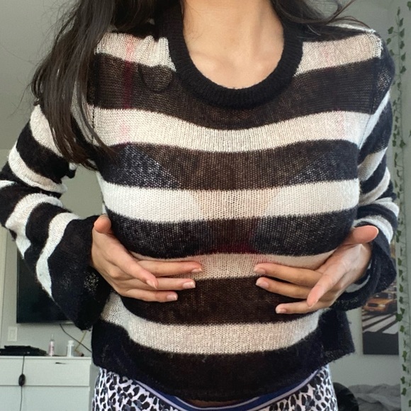 DIVIDED Cute Striped Thin Sweater - Picture 3 of 3